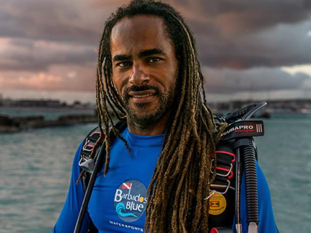 Andre, a PADI Torchbearer from the Barbados.
