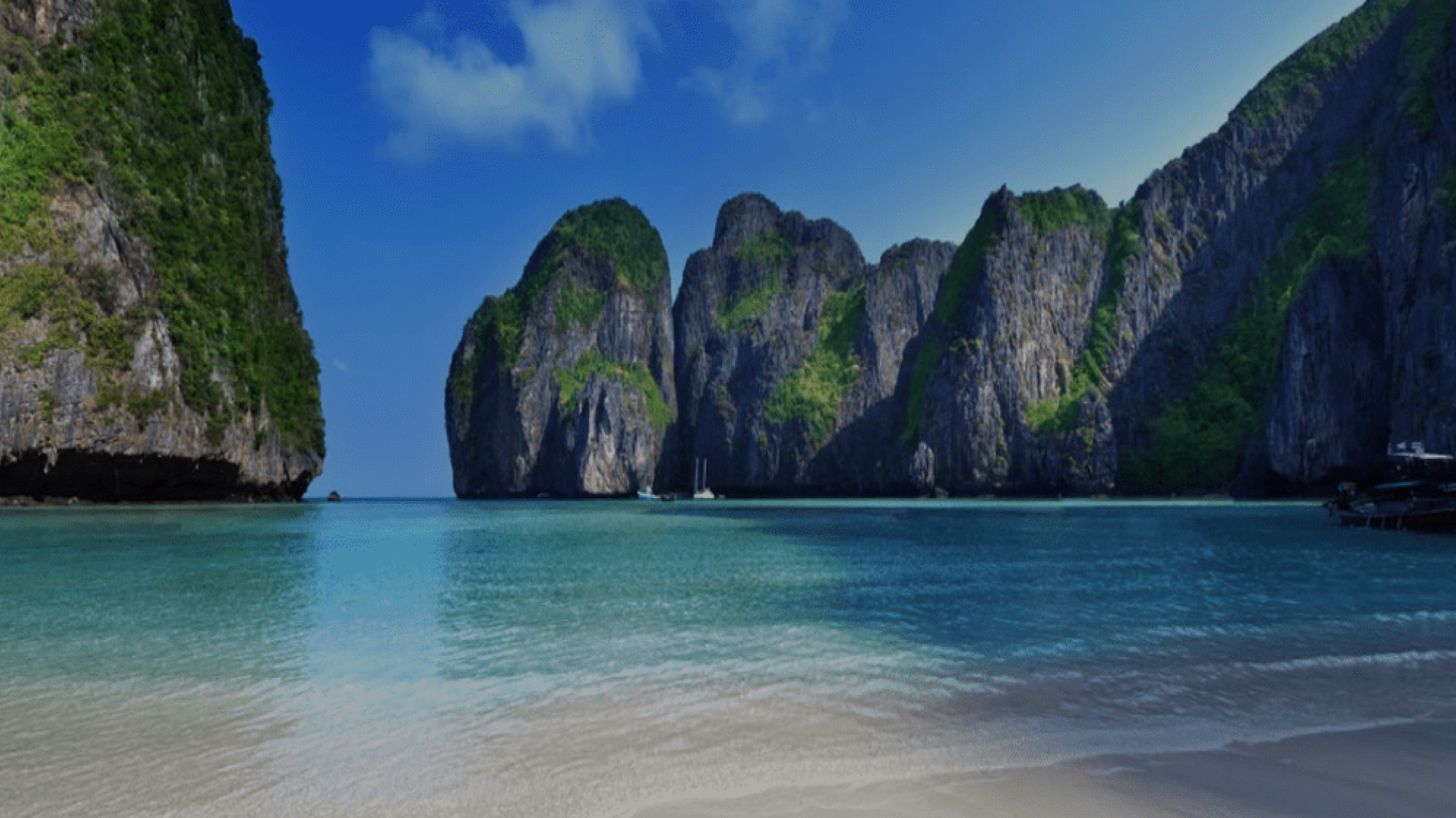 Coastal view of limestone cliffs.