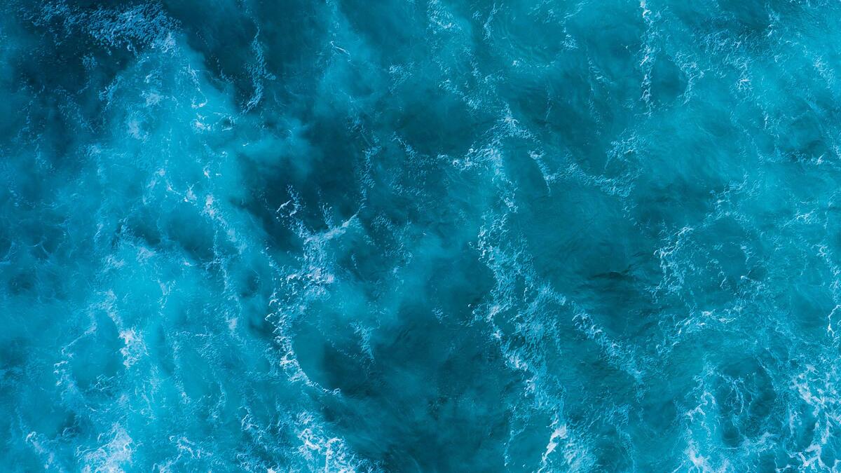 Top down view of the ocean.